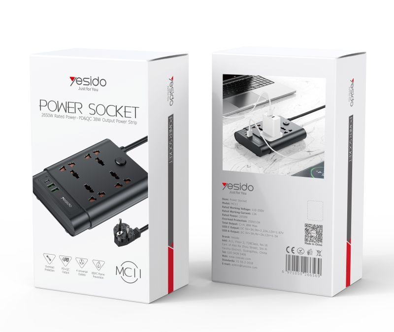 Yesido MC11 Power Socket, Black