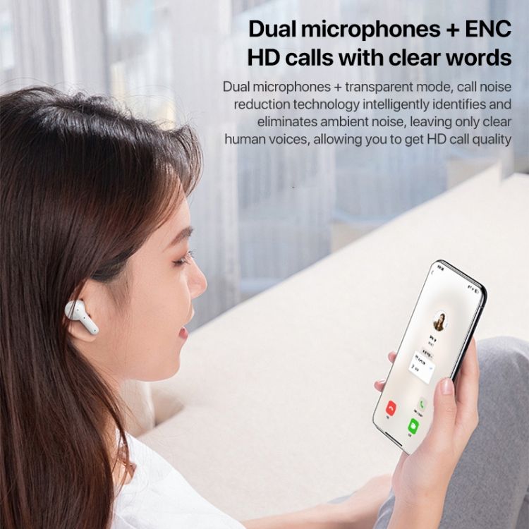 Yesido TWS28 True Dual Microphones Noise Cancellation Earbuds, White