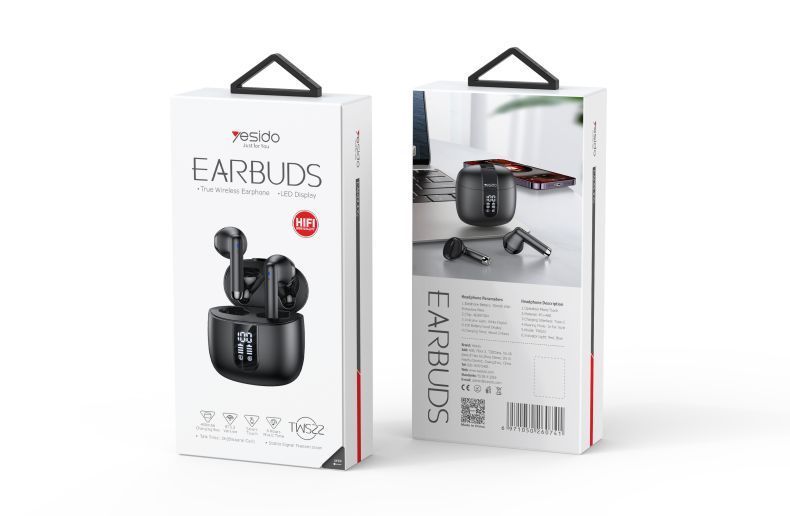 Yesido TWS22 True Wireless Earbuds, Black