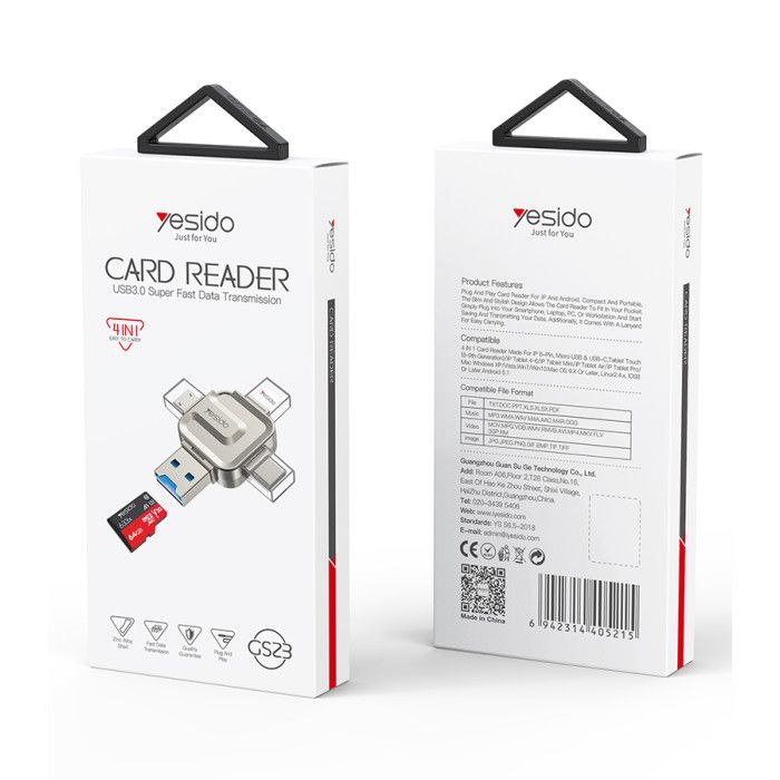 Yesido GS23 Card Reader, Silver