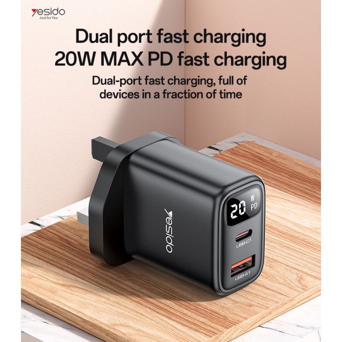 Yesido YC87 Quick Charger 20W, Black