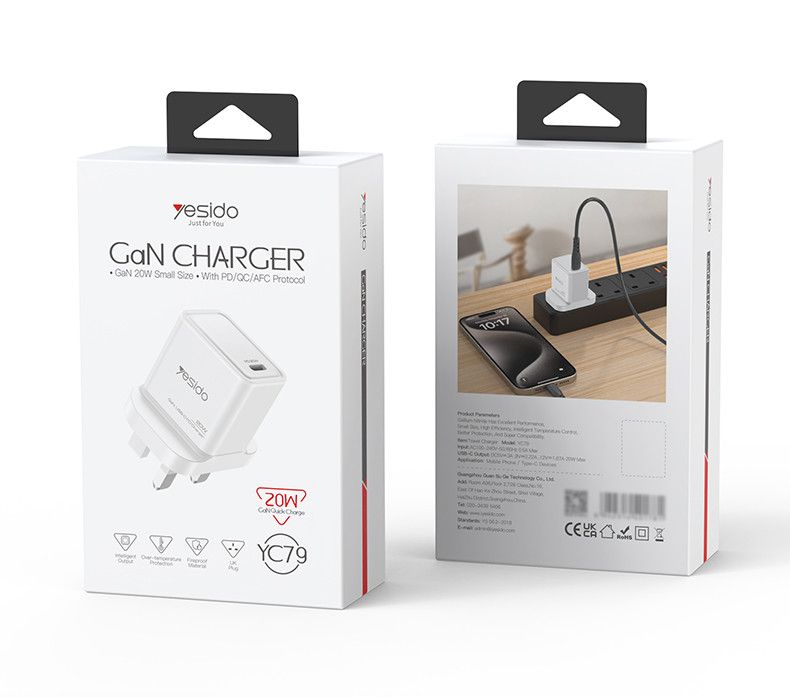 Yesido YC79 GaN Charger 20W, White