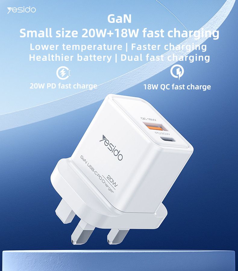 Yesido YC80 GaN Charger 20W, White