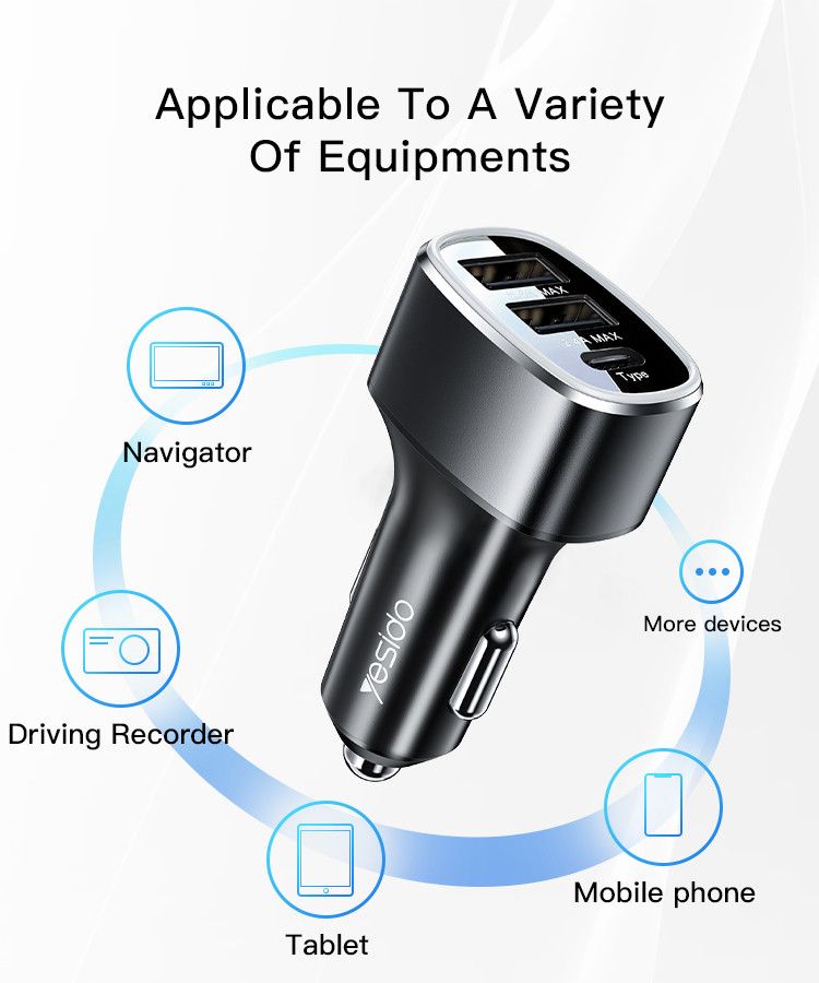 Yesido Y47 PD Output 25W Total 49W Car Charger