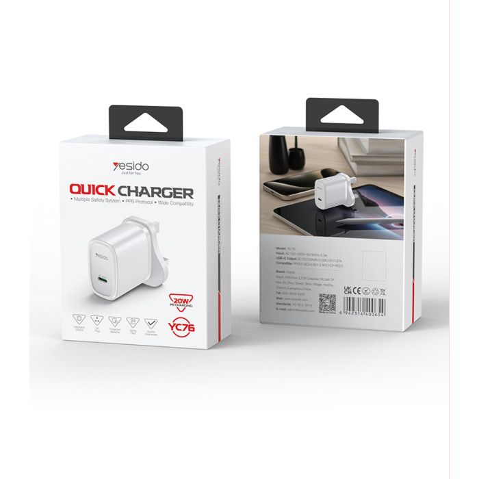 Yesido YC76 Quick Charger, White