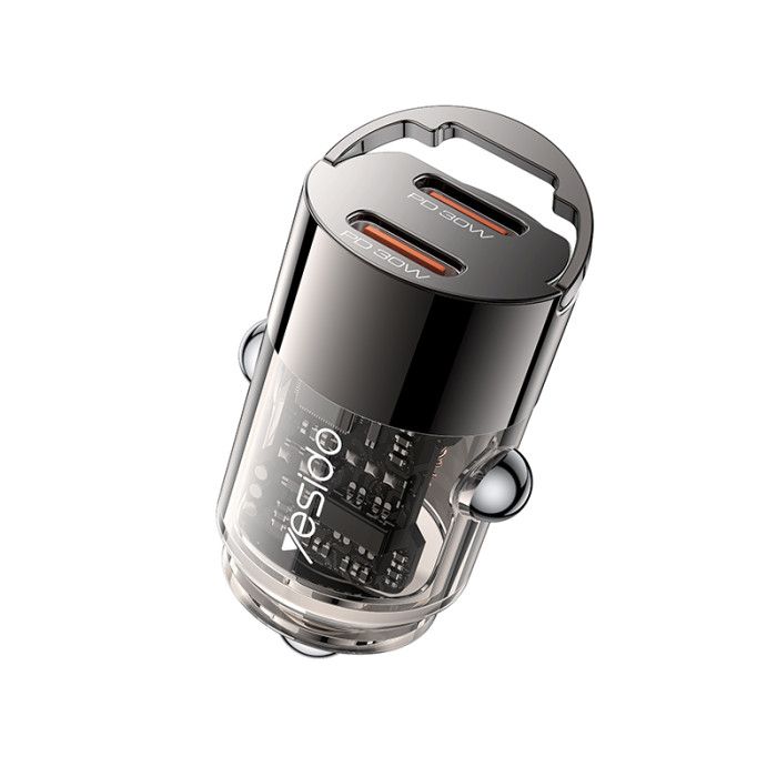 Yesido Y69 Dual USB-C PD30W mini Zinc Alloy Car Charger
