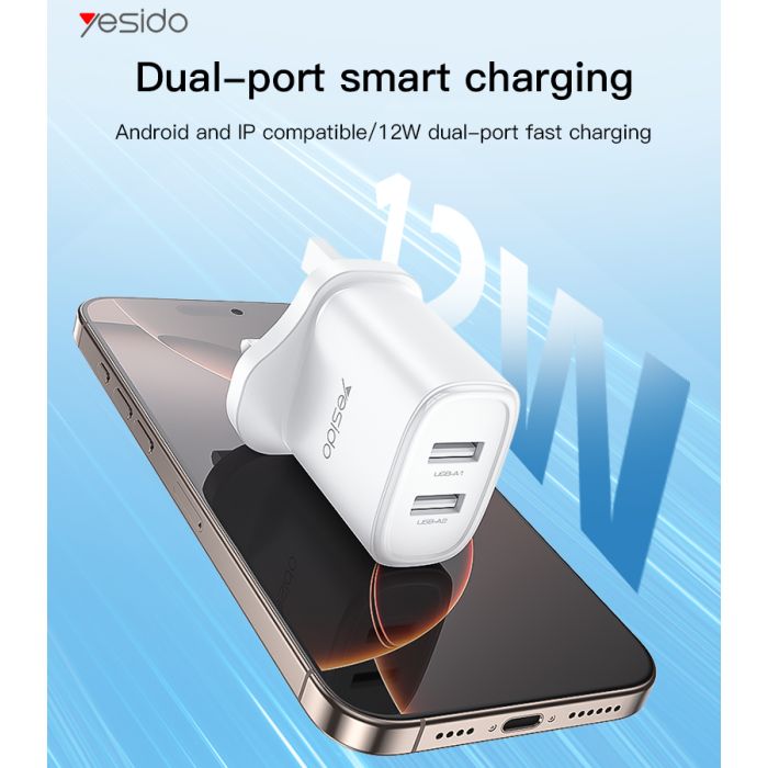Yesido YC91 Travel Charger 12W, White