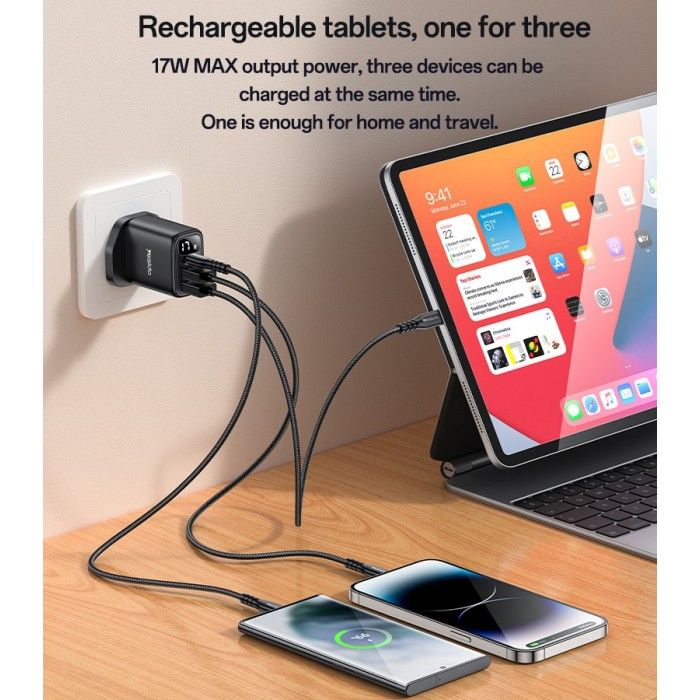 Yesido YC86 Travel Charger 17W, Black