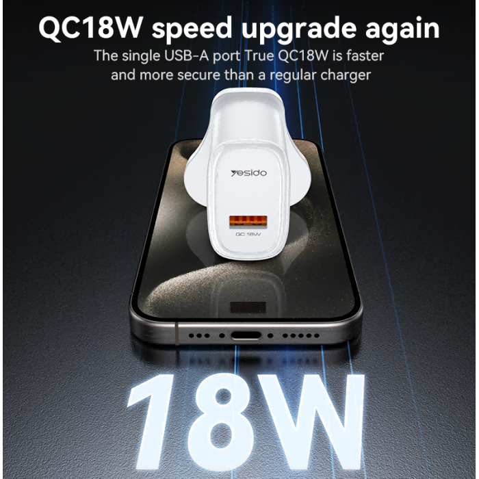 Yesido YC85 Quick Charger 18W, White