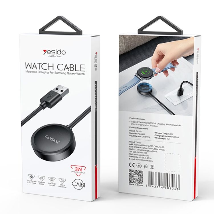 Yesido CA161 USB-A Samsung Watch Charging Cable, 1M Black