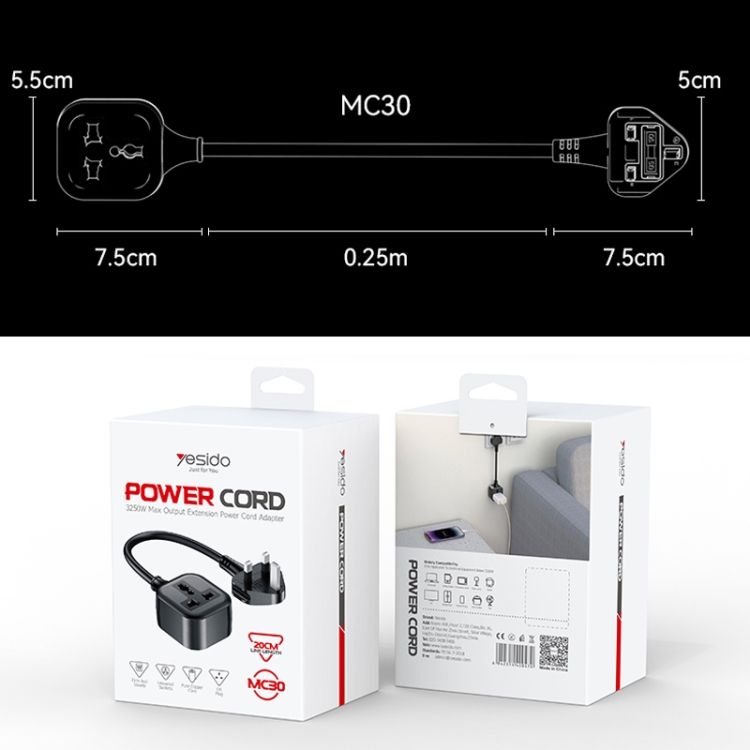 Yesido MC30 Power Cord 0.2M