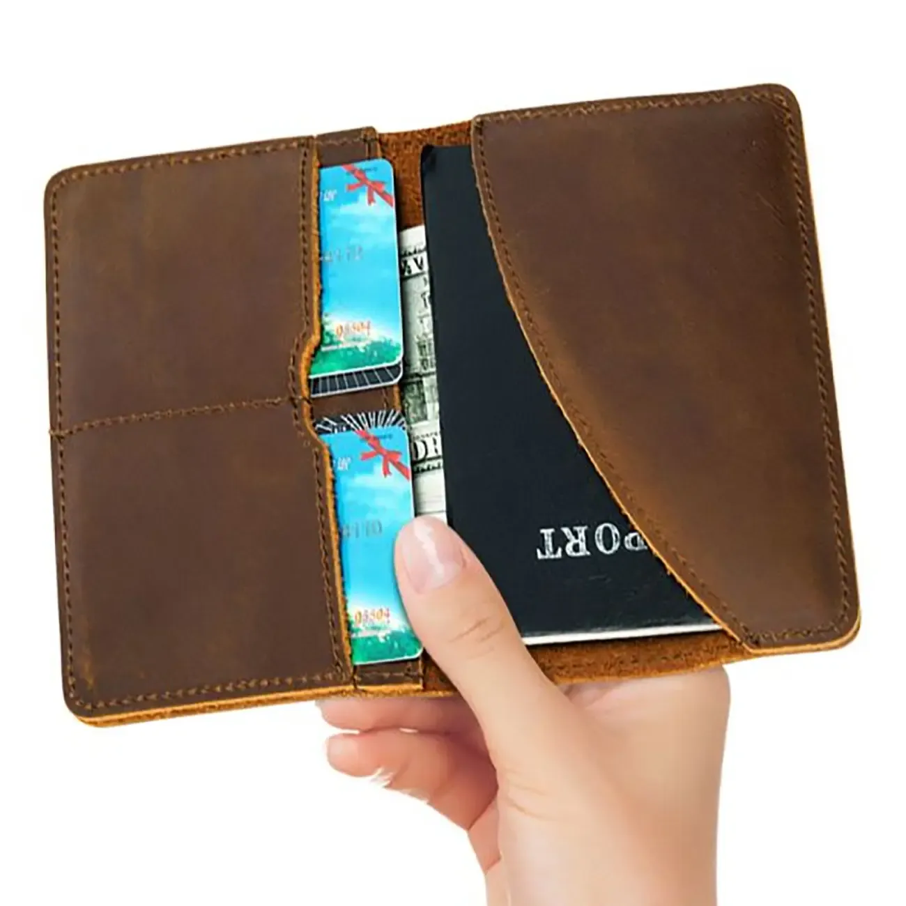 Coteci Luxury Series Passport Holder, Brown