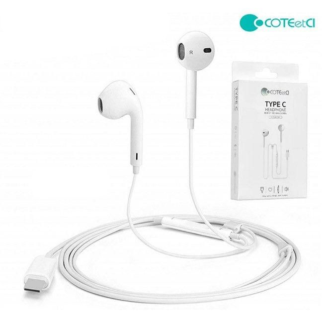 Coteci CS8803 In-ear Type-C Universal Headphones, White