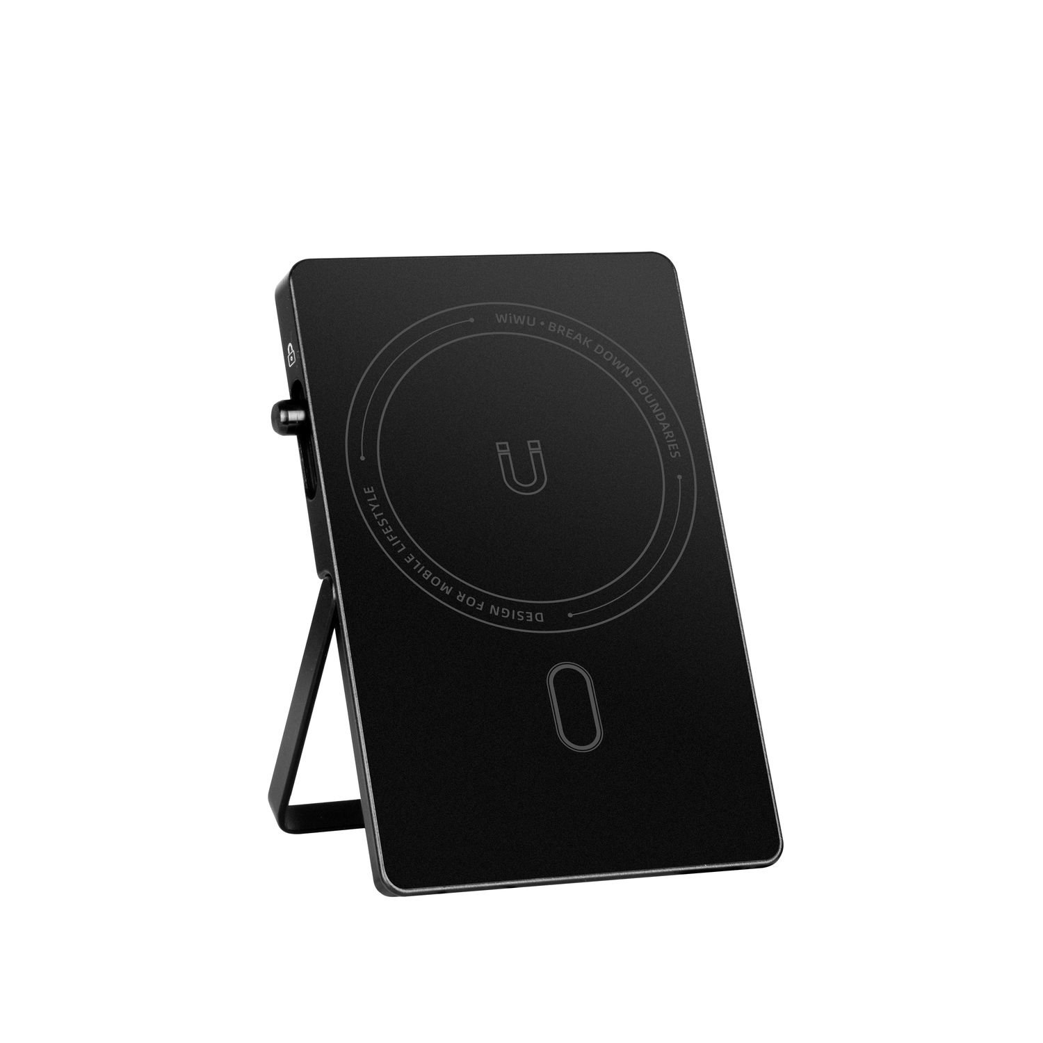 WiWU MW007 Aramid Fiber Warriors Mag Metal Stand Card Holder, Black