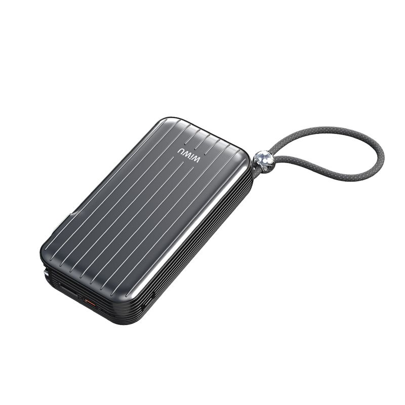 WiWU P030 Trunk Power Bank 10,000mAh with Plug, Black