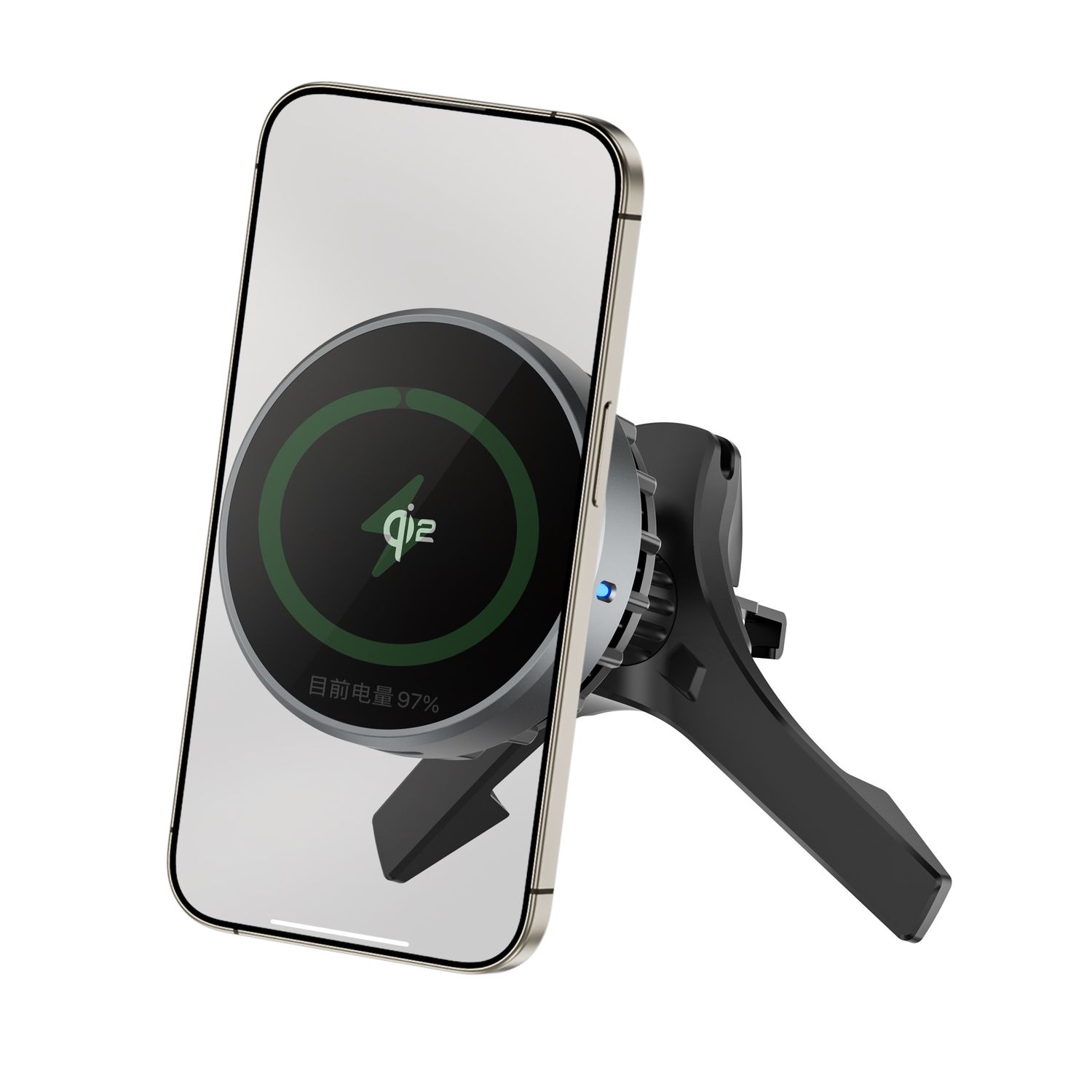 WiWU CH319 qi2 Wireless Car Charger, Black