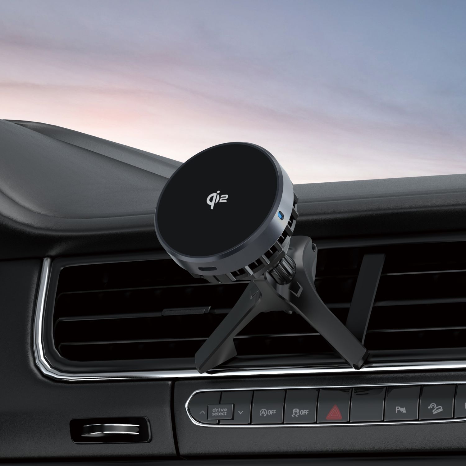 WiWU CH319 qi2 Wireless Car Charger, Black