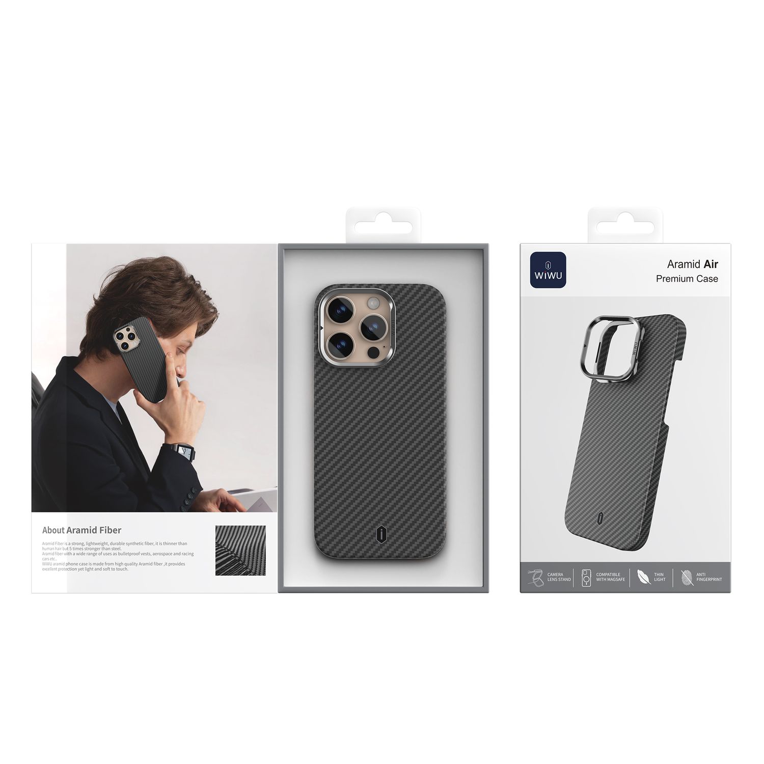 WiWU iPhone 16 Pro Aramid Air, Black