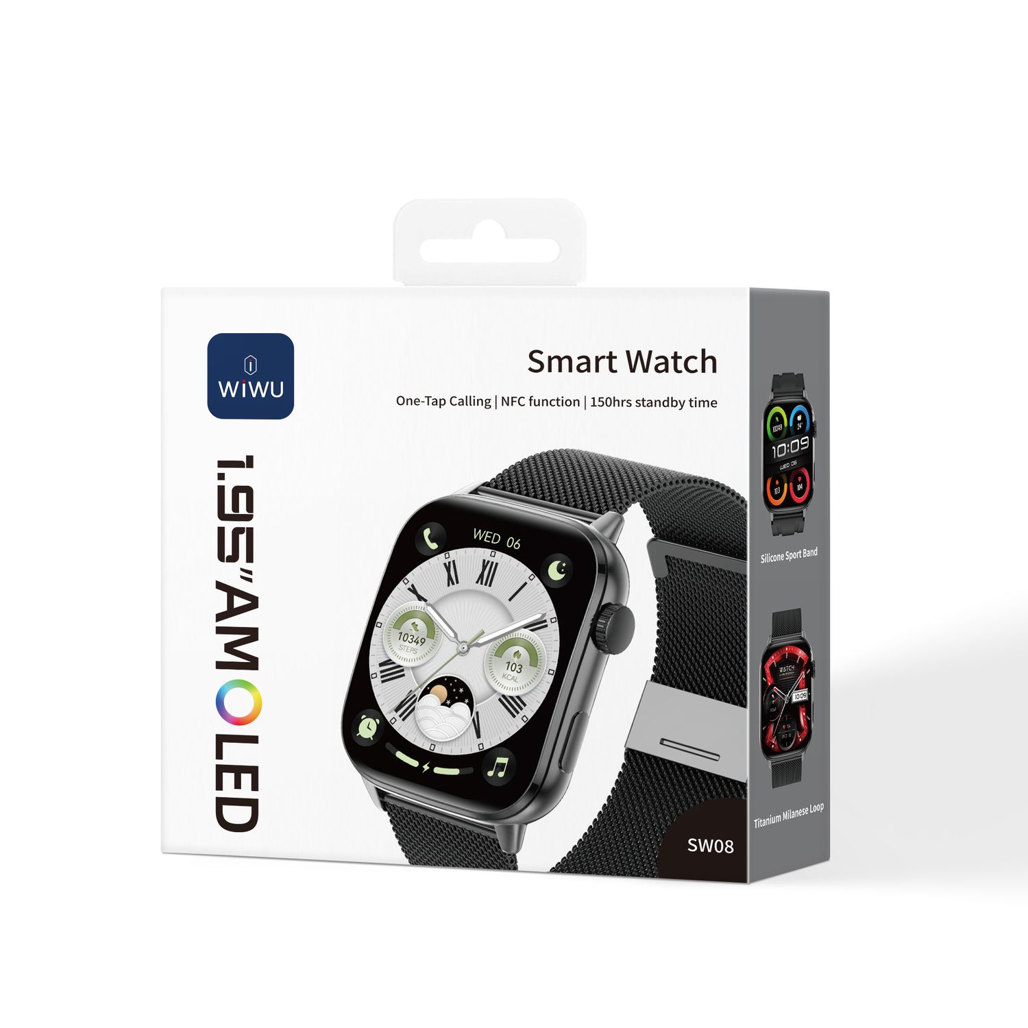WiWU SW08 Smart Watch, Black