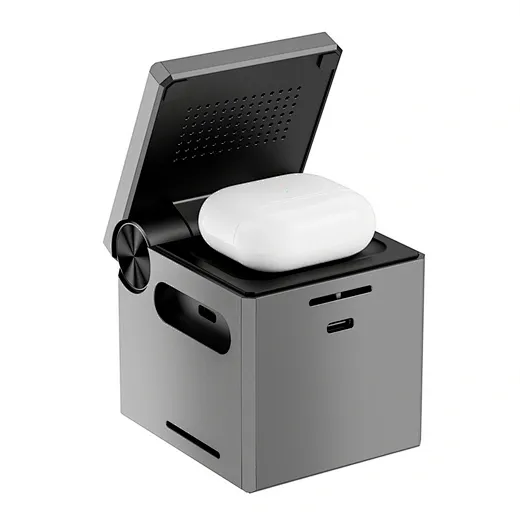 WiWU W030 Small Square 3 in 1 Wireless Charger, Grey