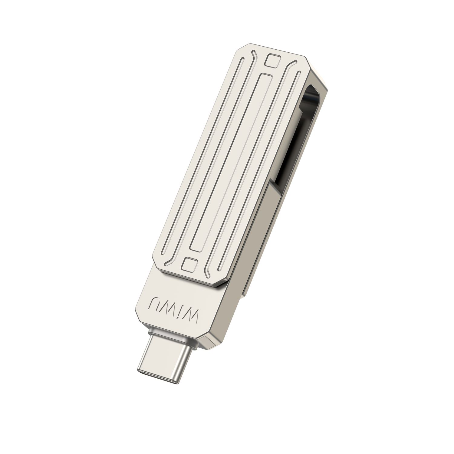 WiWU FD001 3 in 1 USB 3.0 Flash Drive 256GB, Silver