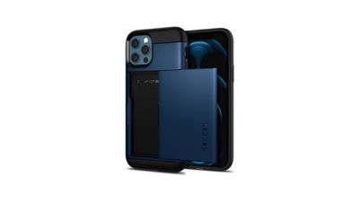 Spigen iPhone 12 Pro Max  Slim Armor Wallet Case, Navy Blue