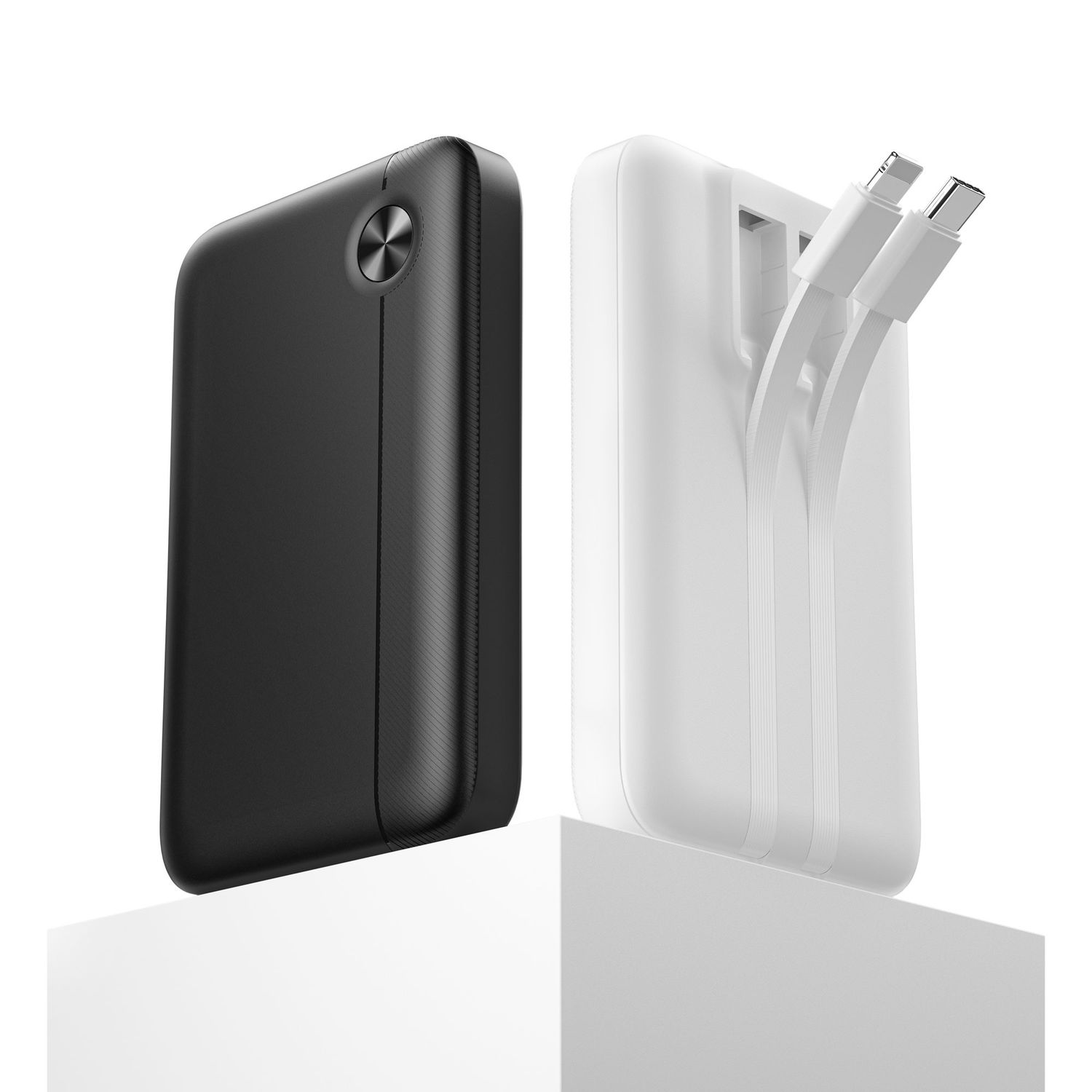 WiWU P060 Endurance Built-in Dual Cable P.Bank 10,000mAh, White