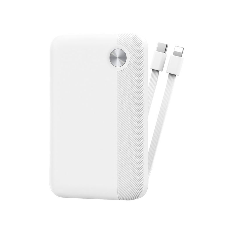 WiWU P060 Endurance Built-in Dual Cable P.Bank 10,000mAh, White