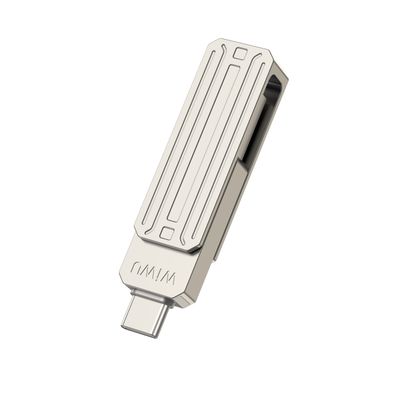 WiWU FD001 3 in 1 USB 3.0 Flash Drive 128GB, Silver