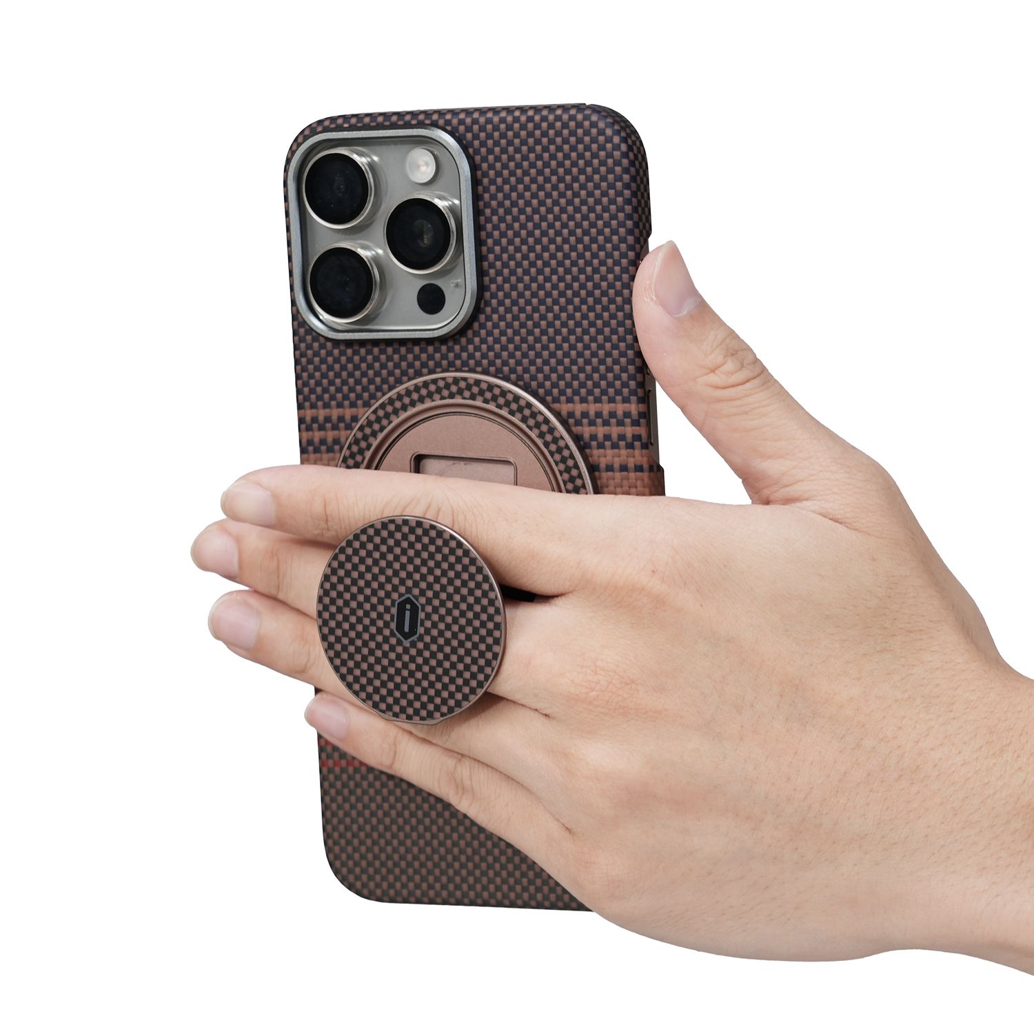 WiWU MW8 Aramid Fiber 360 Rotation Magnetic Ring Holder, Titanium