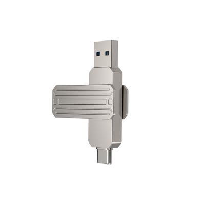 WiWU FD003 2 in 1 USB 3.2 Flash Drive 256GB, Silver