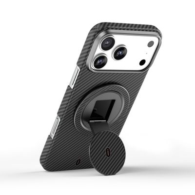 WiWU MW8 Aramid Fiber 360 Rotation Magnetic Ring Holder, Black