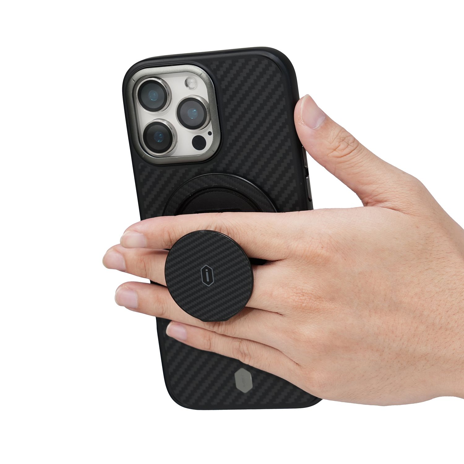 WiWU MW8 Aramid Fiber 360 Rotation Magnetic Ring Holder, Black