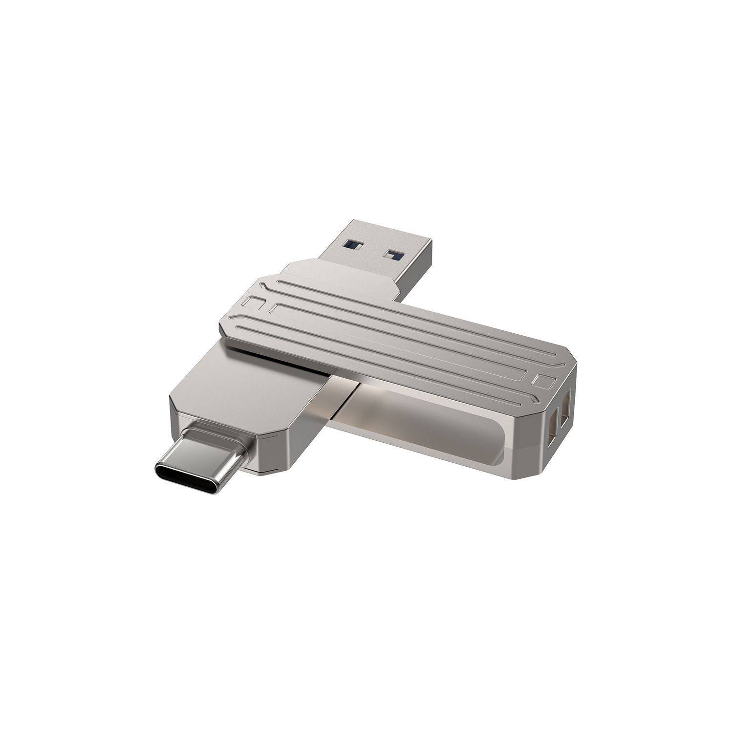 WiWU FD003 2 in 1 USB 3.2 Flash Drive 256GB, Silver