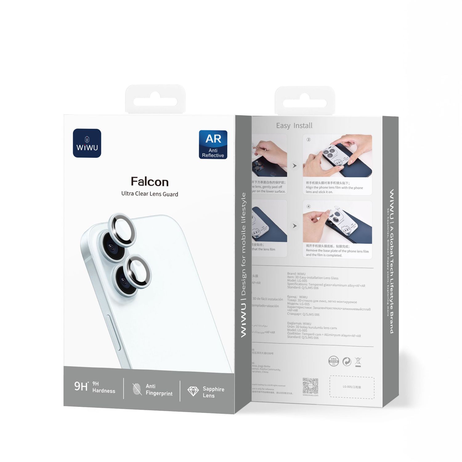 WiWU iPhone 16/Plus Falcon Lens Guard, Blue