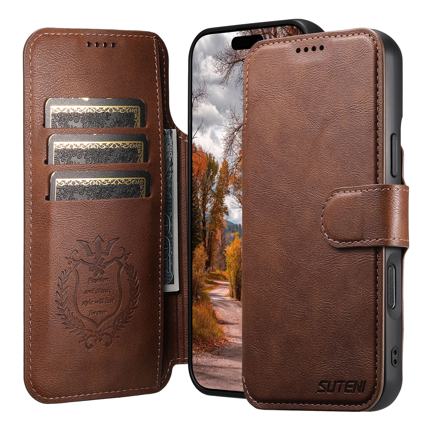 KDS iPhone 16 Pro Max Q5 Flip Case, Brown