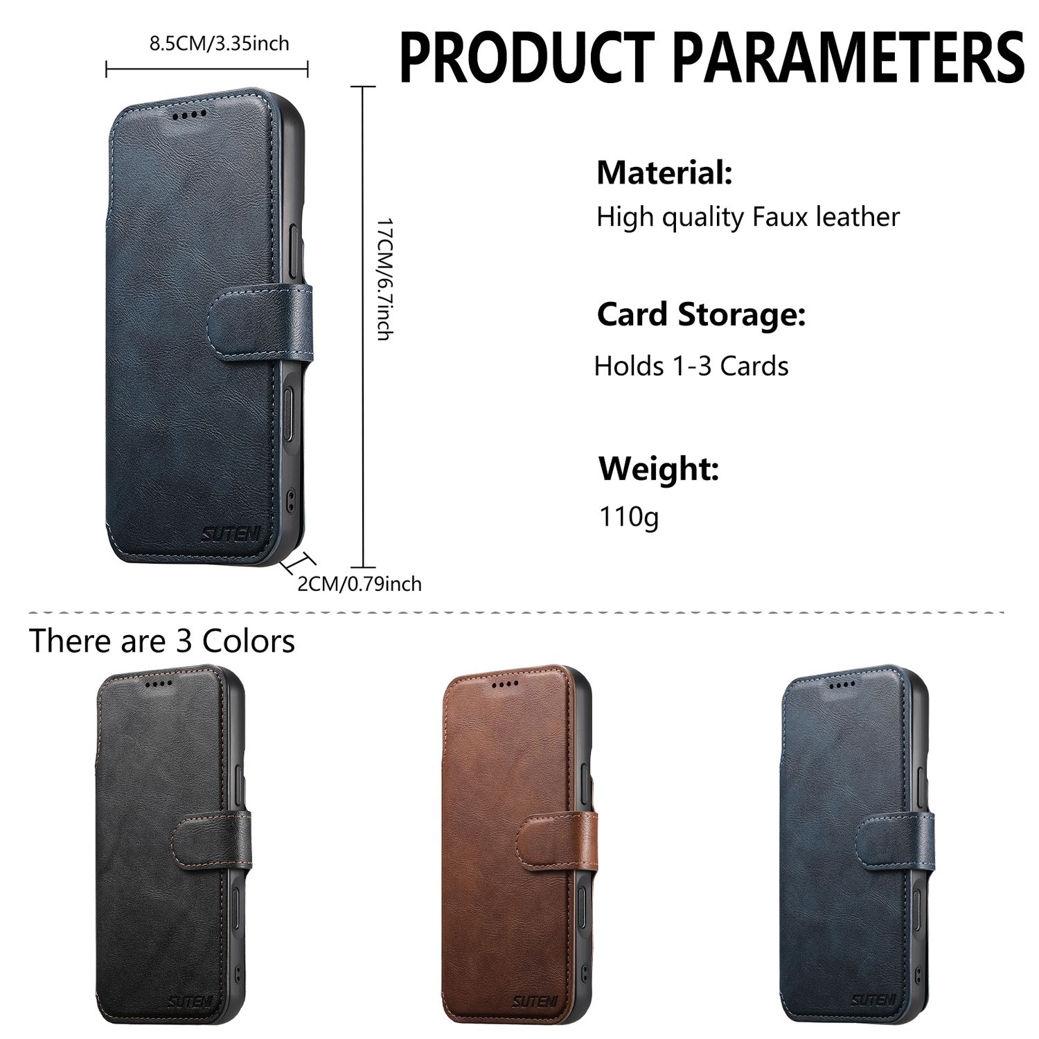 KDS iPhone 15 Pro Max Q5 Flip Case, Blue