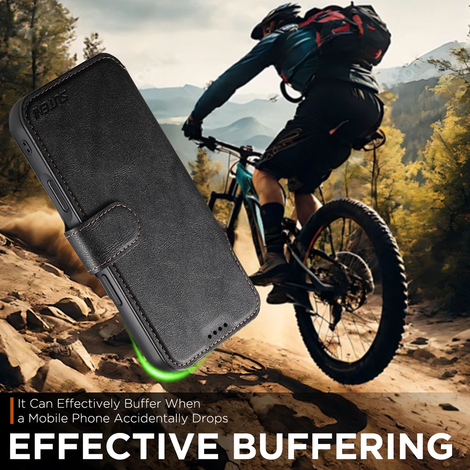 KDS iPhone 15 Pro Max Q5 Flip Case, Black