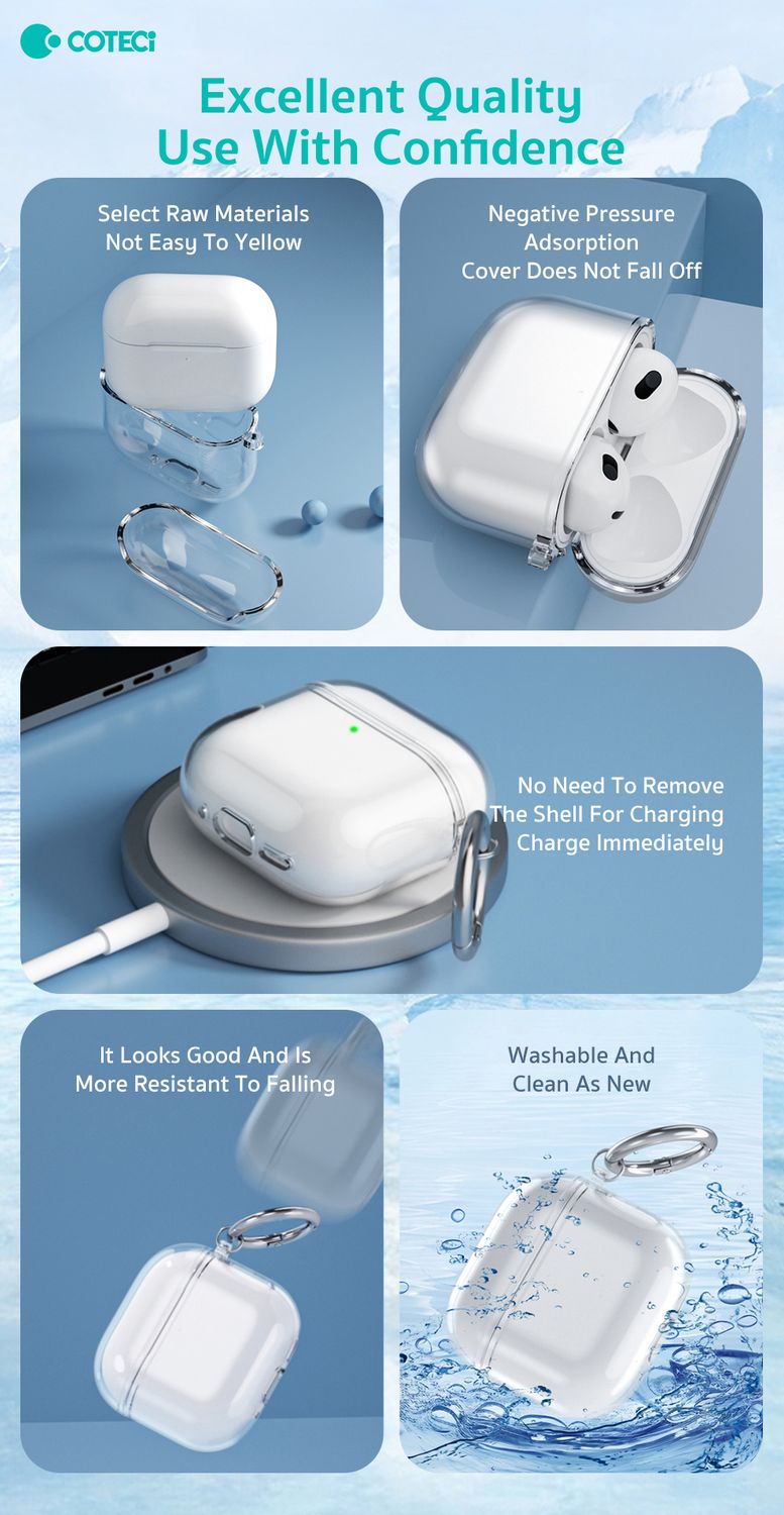 Coteci AirPods 4 Crystal Case, Pink