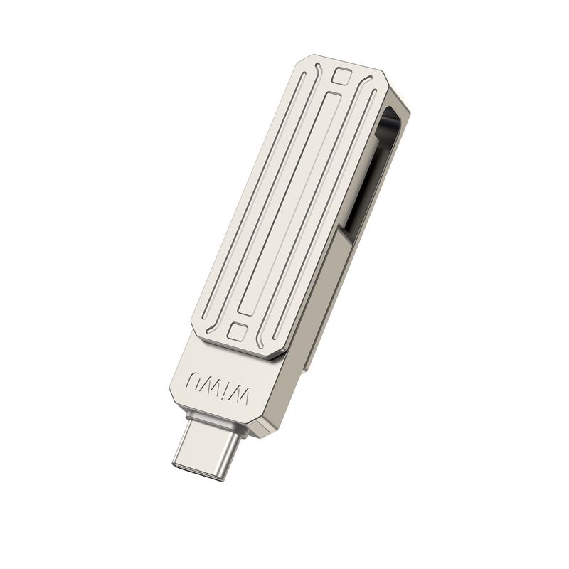 WiWU FD001 3 in 1 USB 3.0 Flash Drive 64GB, Silver