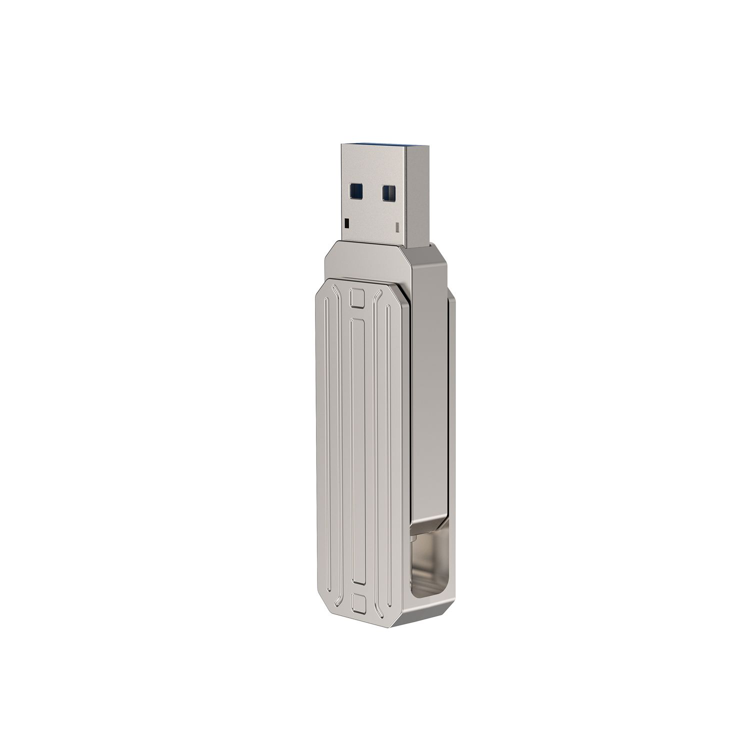 WiWU FD003 2 in 1 USB 3.2 Flash Drive 128GB, Silver