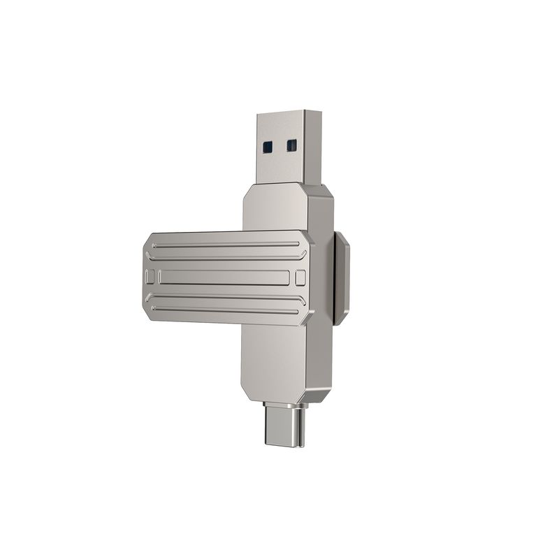 WiWU FD003 2 in 1 USB 3.2 Flash Drive 128GB, Silver