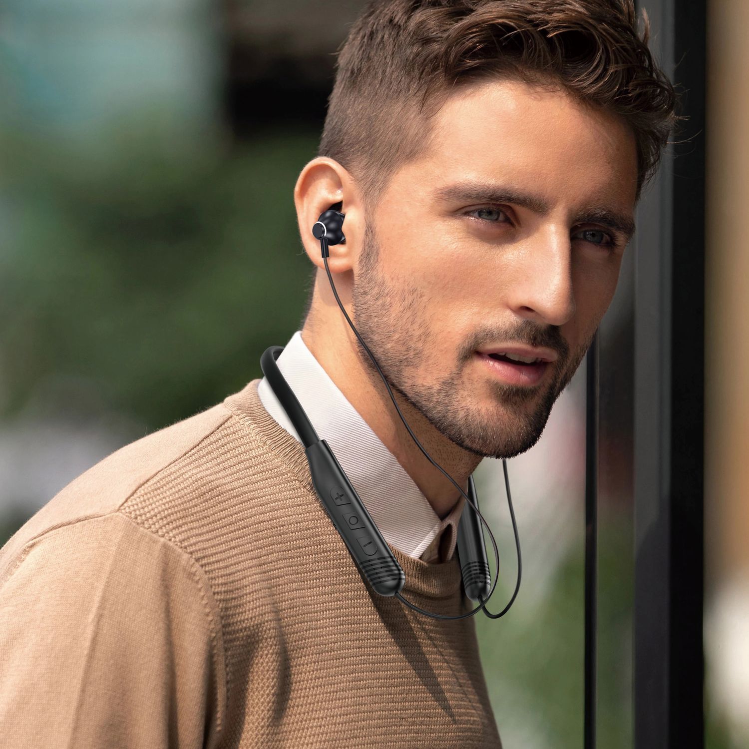 WiWU GB05 Flex Wireless Neckband Earphone, Black