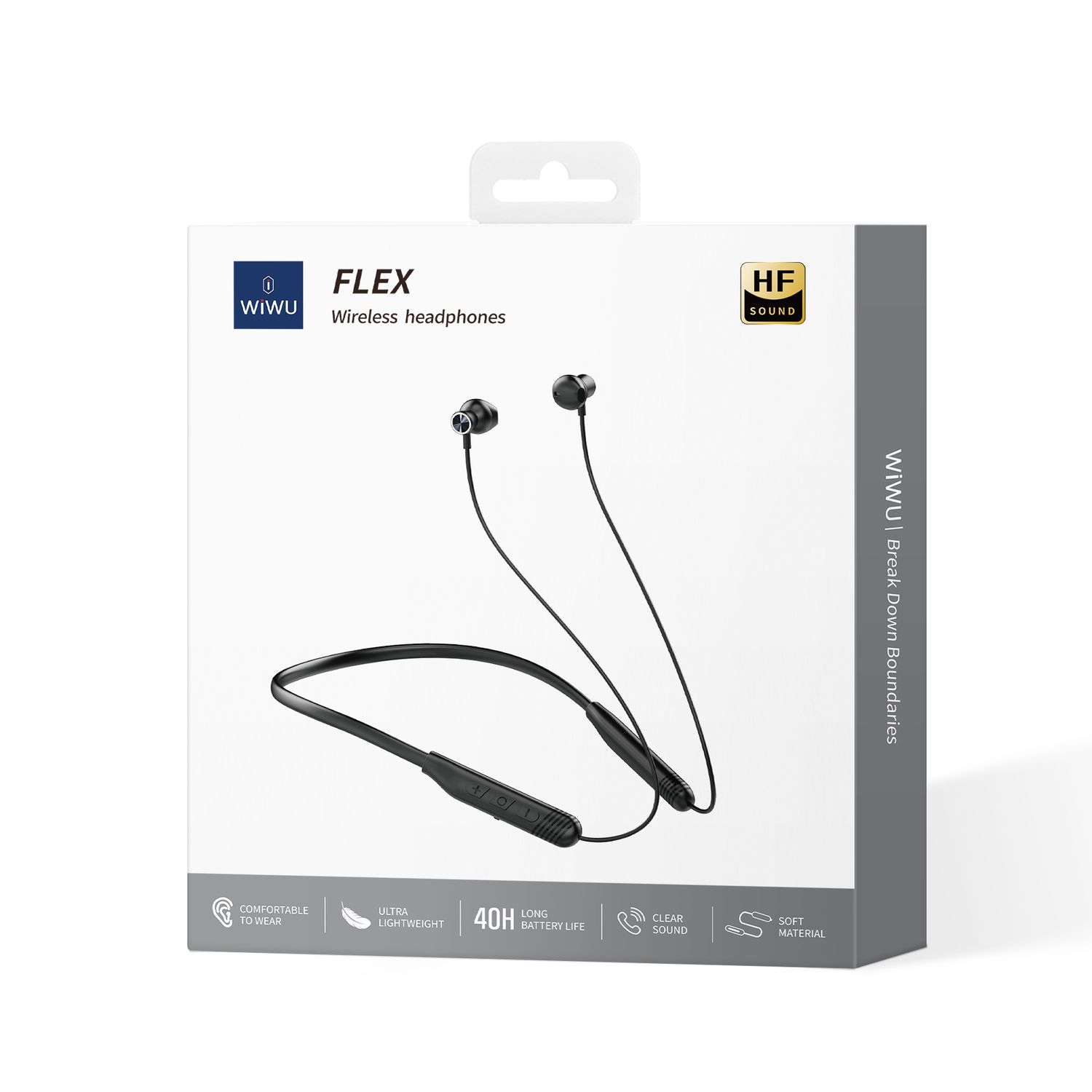 WiWU GB05 Flex Wireless Neckband Earphone, Black