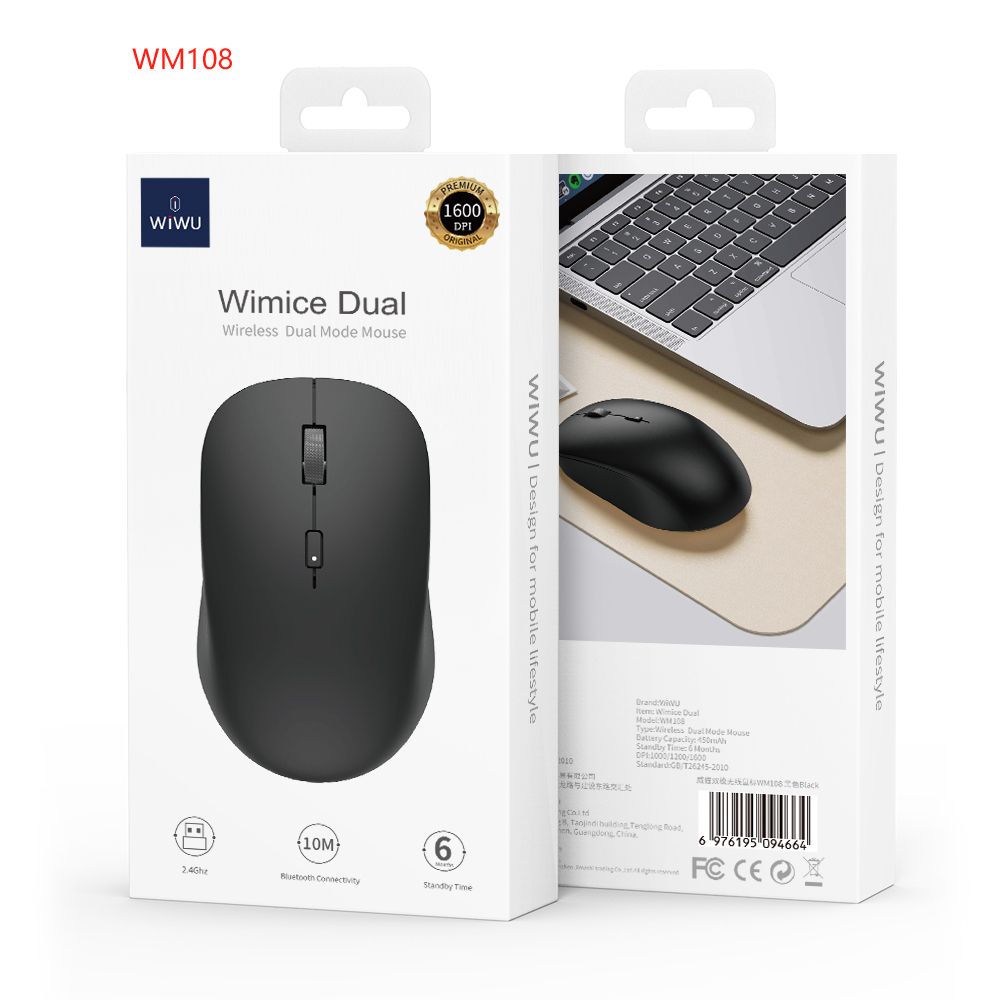 WiWU WM108 Wimice Dual Wireless Mouse, White