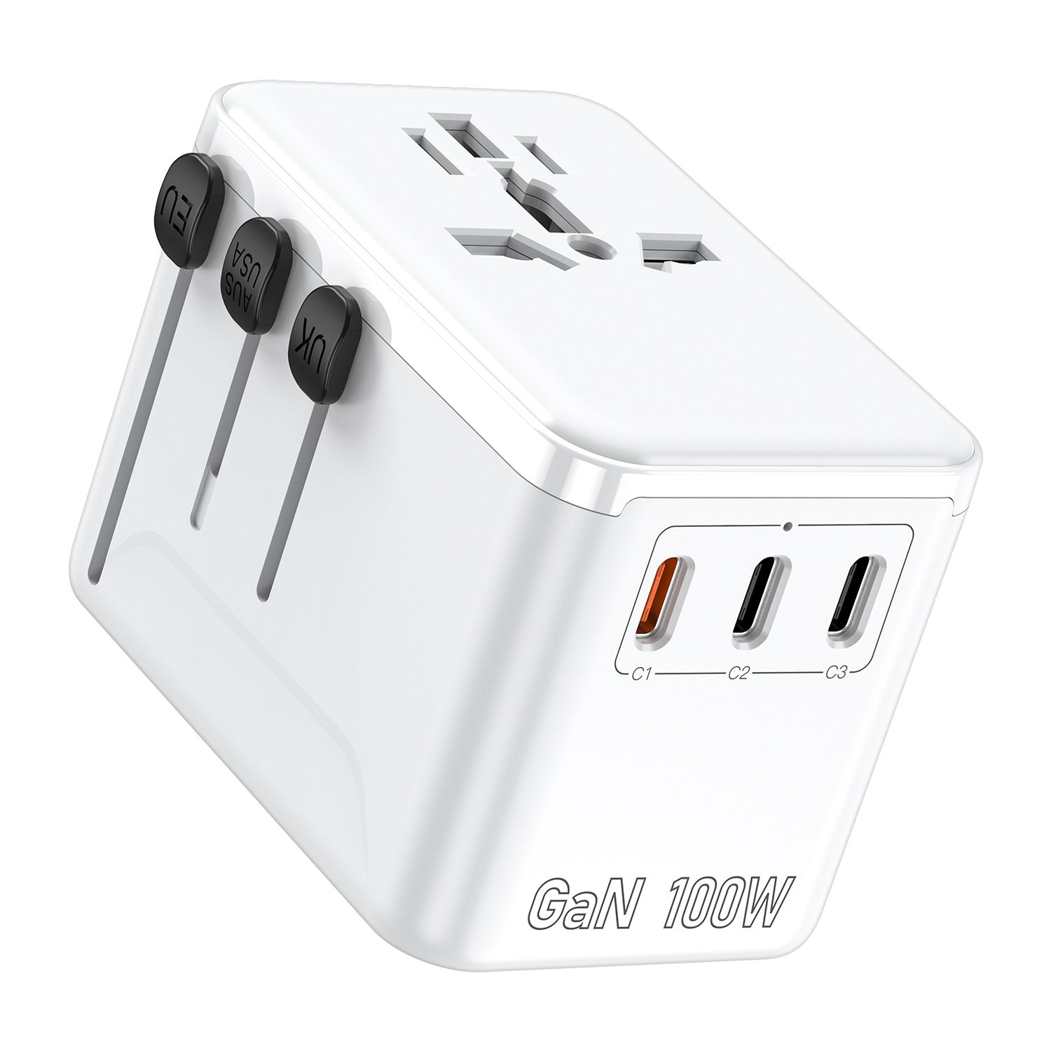 TDG Universal Travel Adapter, USB-Cx3/USB-Ax1, 100W