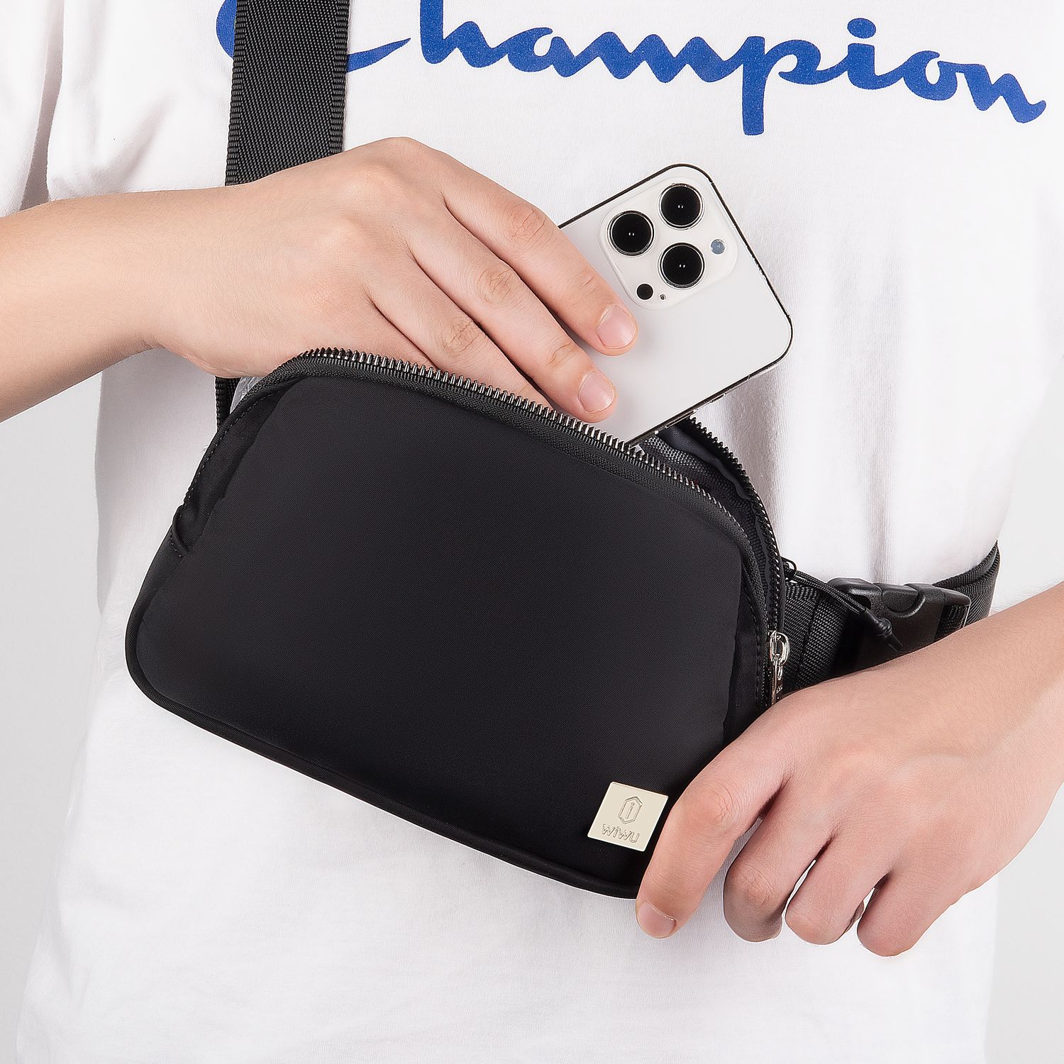 Wiwu Lulu Crossbody Bag,Nylon Black