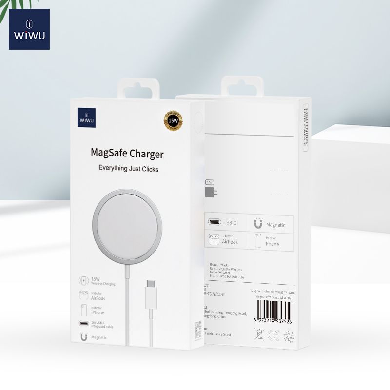 WiWU W009 Magnetic Wireless Charger, White