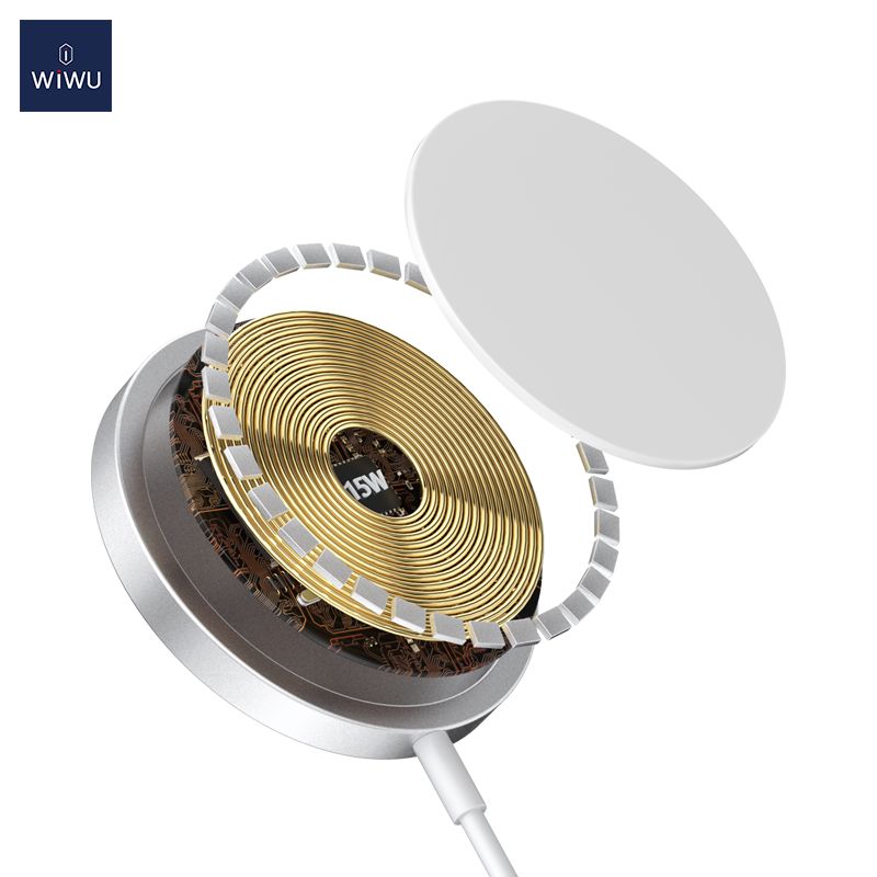 WiWU W009 Magnetic Wireless Charger, White