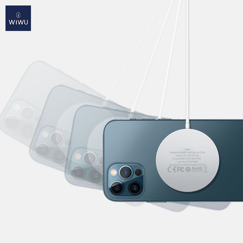WiWU W009 Magnetic Wireless Charger, White